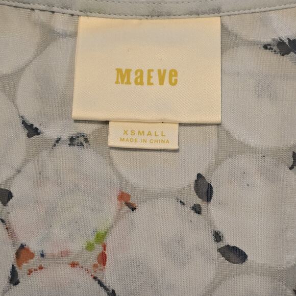 Maeve Womens Dark Floral Umi Velvet Burnout Top XS Silk Blend Kimono Sleeves - Picture 3 of 10